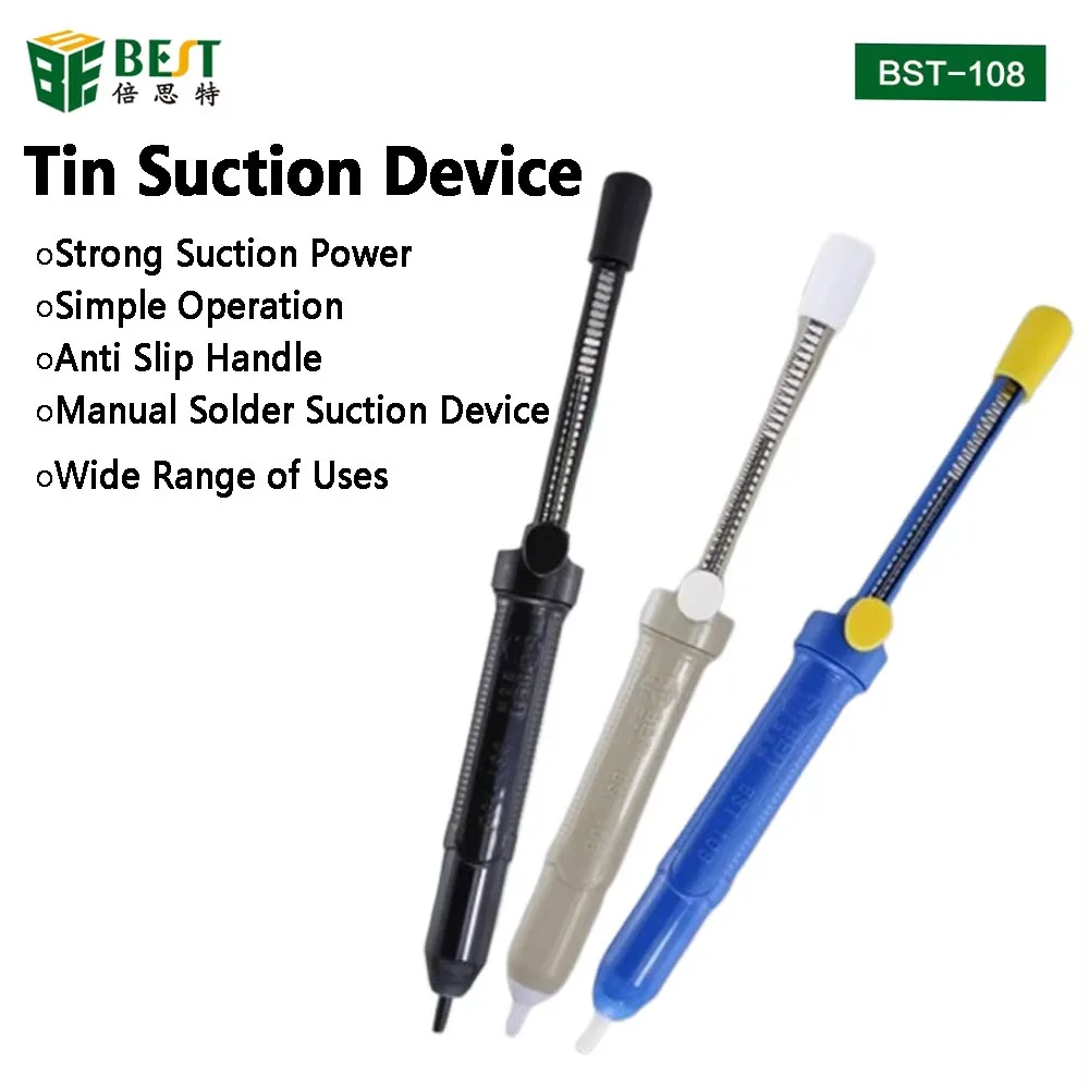 Solder Sucker Tin Suction Device Manual Suction Stick ABS Suction Pen Removal Tin Point for Electronic Soldering Tool