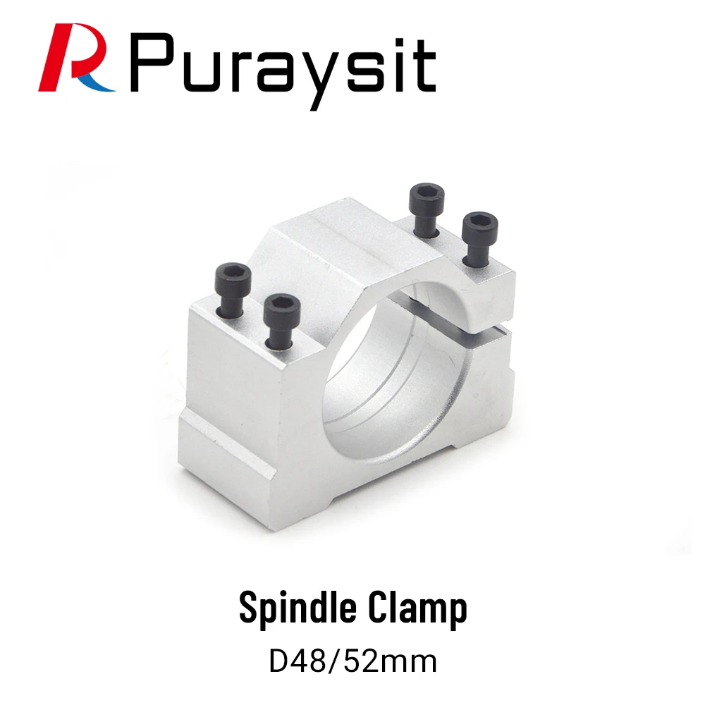 Puraysit CNC Router Machine Spindle Clamp Diameter 48mm 52mm Spindle Motor Clamp for 300w 400w 500w 600w Motor Mounts Bracket