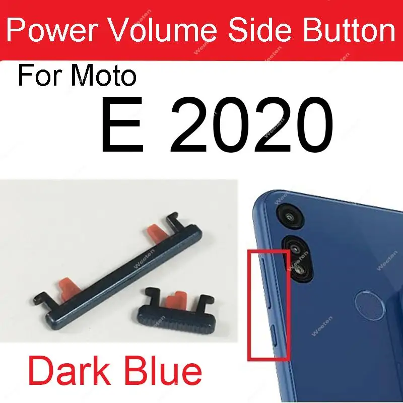 Power Volume Side Button For Motorola Moto E7 Power E6 E6s E6i E6 Plus E 2020 External Volume and Power Button Replacement Parts