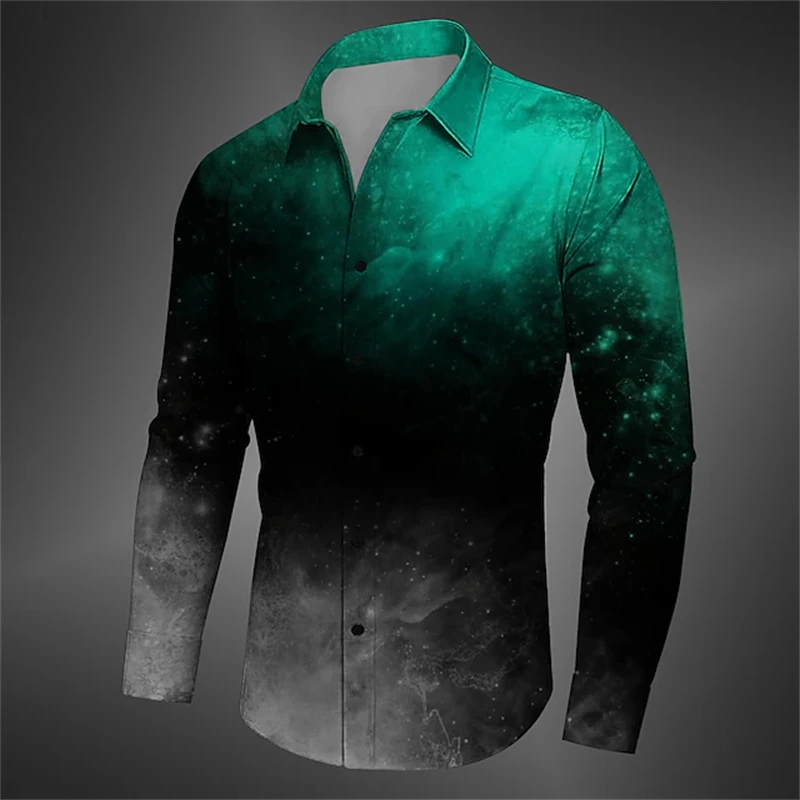 

Высококачественная мужская рубашка с принтом тай-дай, повседневная и удобная рубашка на пуговицах с длинными рукавами, стильная всесезонная рубашка, топ больших размеров