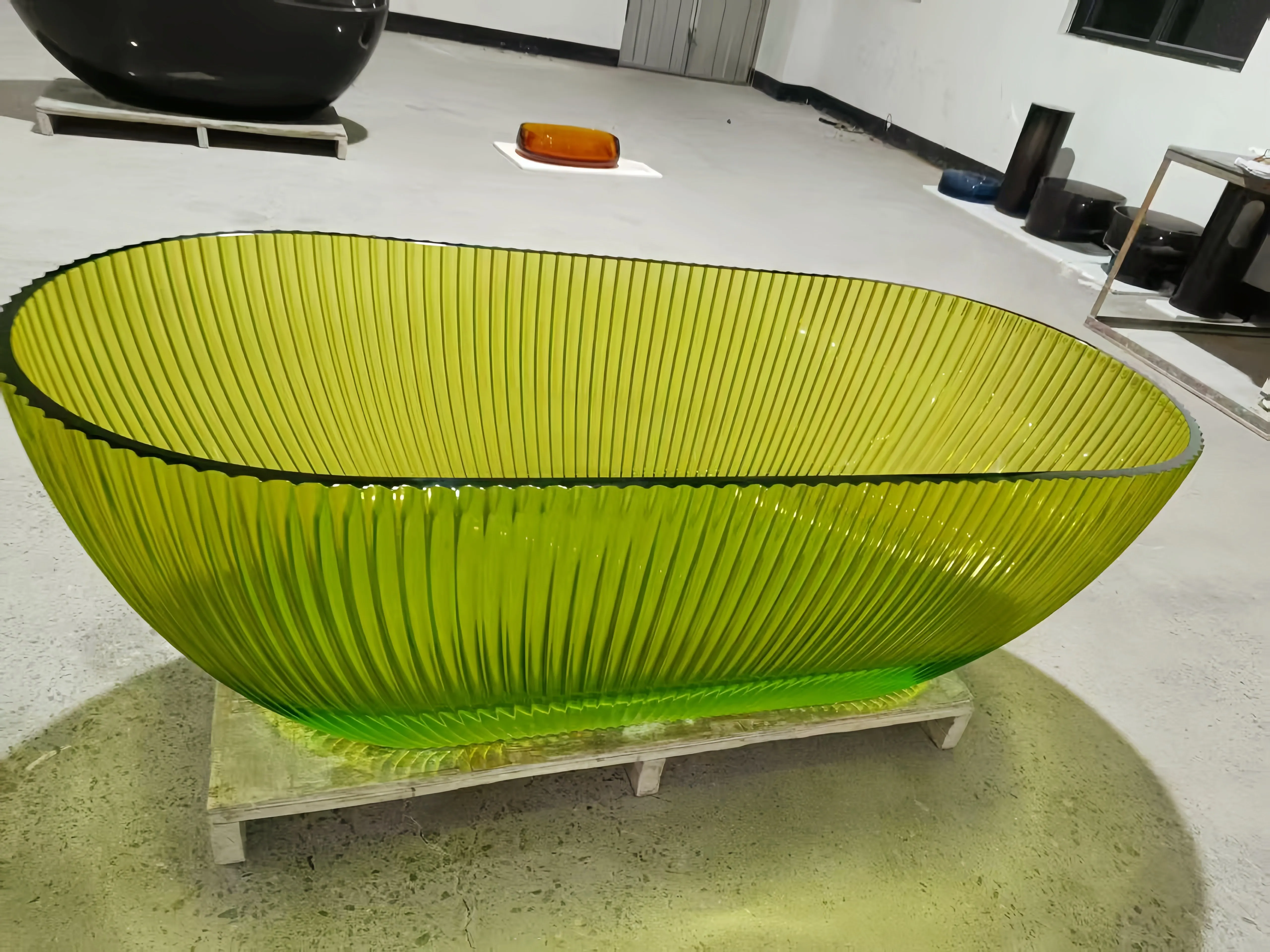 %* Colorful Transparent Pure Resin Freestanding Bathtub Modern Indoor Bathroom Soaking Oval Eco-Friendly Durable 50-59gal Capaci