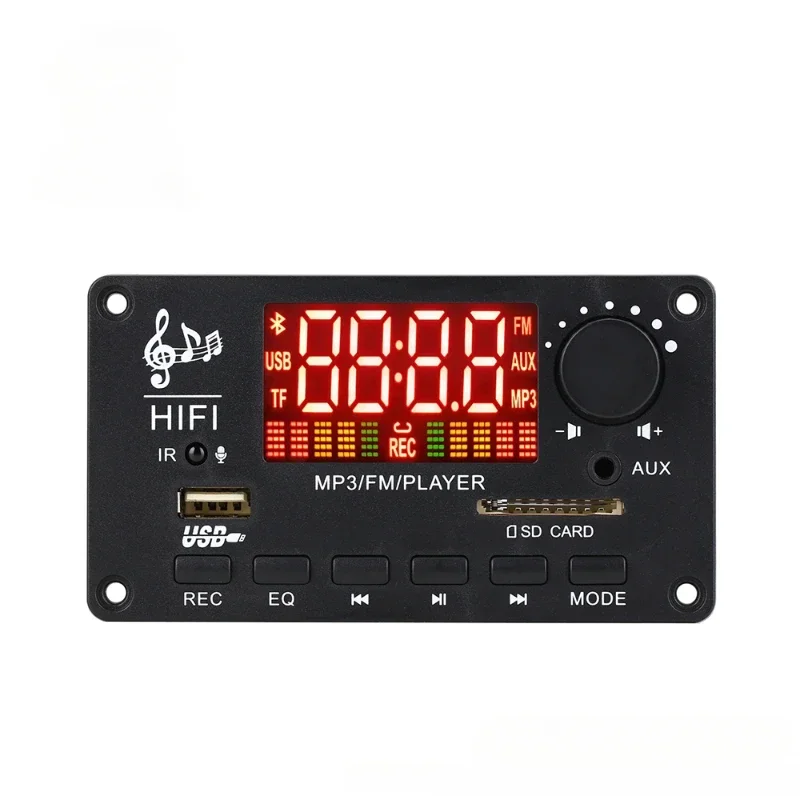 SOTAMIA 12V Bluetooth Versterker 50Wx2 Lossless Decodering Board Kleurenscherm met Opname Oproep USB TF RADIO AUX Auto MP3 Decoder