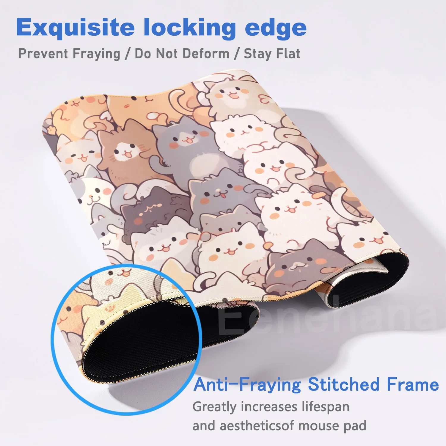 Duża podkładka pod mysz Kawaii Gamer Cute Japanese Cat hakimi Mouse Pad Art DeskMat Akcesoria do gier komputerowych Dywan 900x400 Maty do gier — zdjęcie produktu 4
