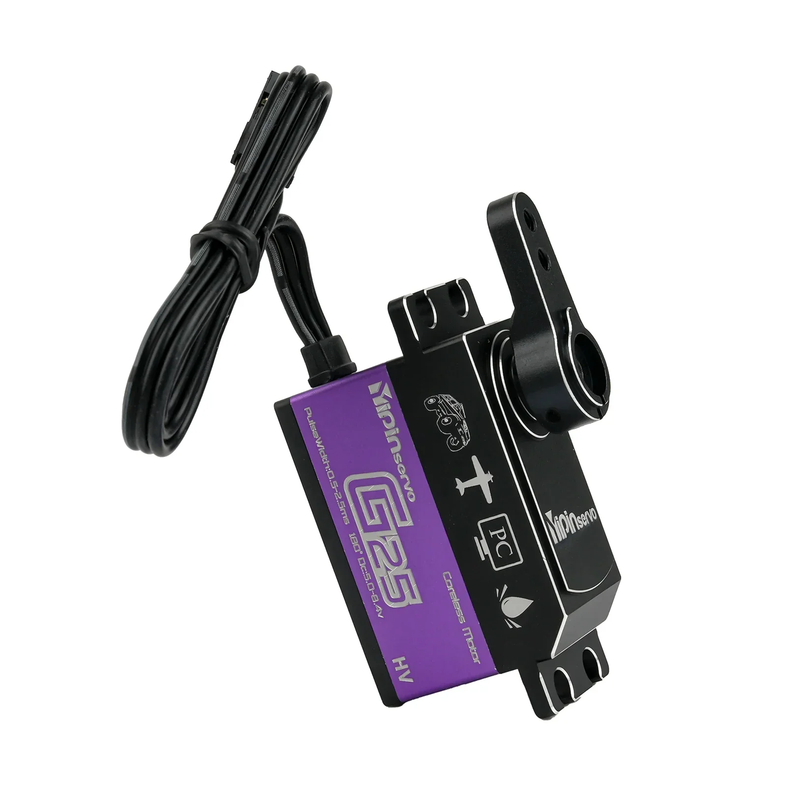 YP3325CLS 25KG แรงบิดสูงสั้น Digital Servo Full Metal Gear Coreless มอเตอร์ 180 องศาสําหรับหุ่นยนต์/RC รถ/เครื่องบิน