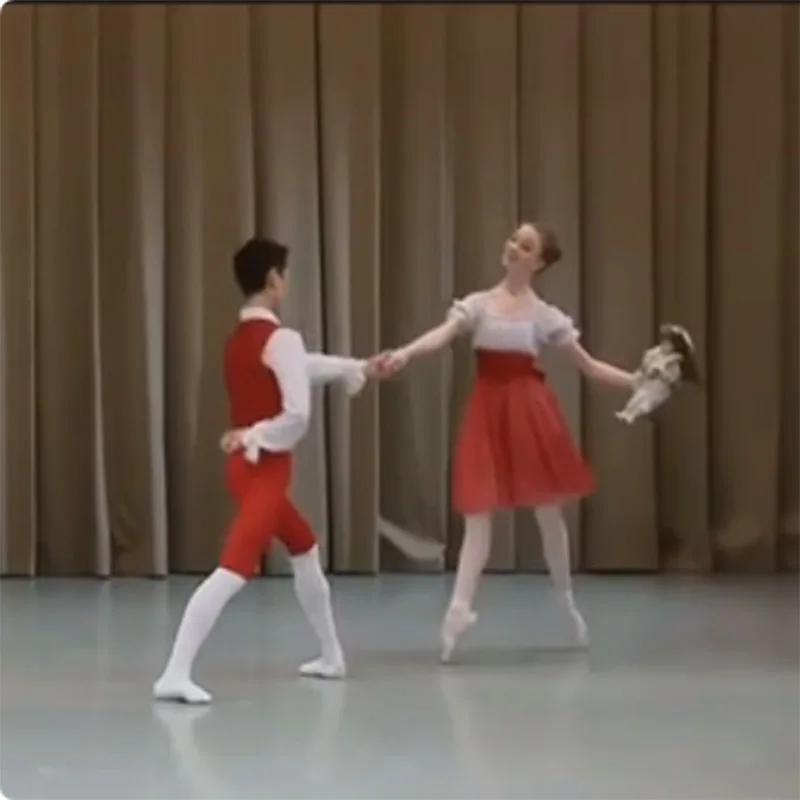 Ballet radis Variation garçon Ballet gilet chemise pantalon, fille rouge robe de Ballet et garçon veste pour Performance Chipollino Cipollino