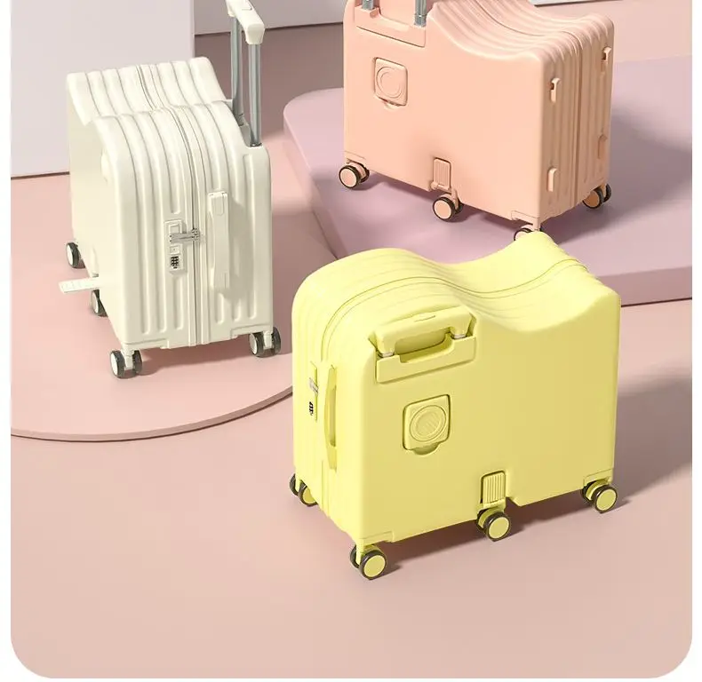 

Childrens Ride On Suitcase Rolling Luggage For Boys Girls 20 Inch Carry On With Combination Lock School Travel Trolley Toddlers