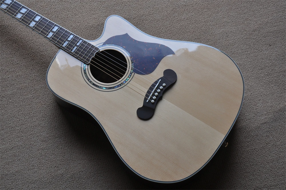 round body Finish Natural songwriter acoustic guitar single cut Angle in stock 418