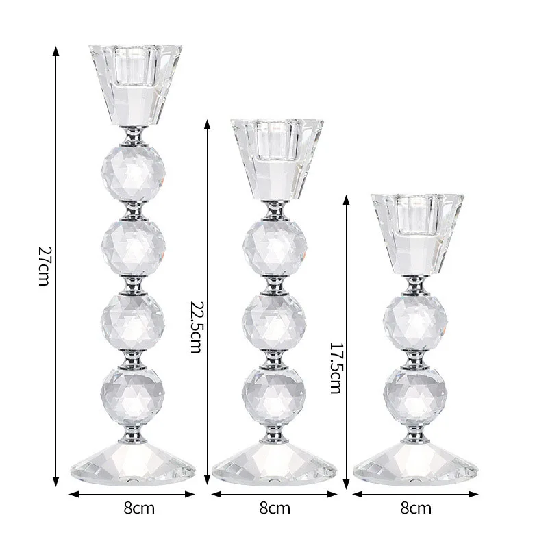 Romantic Crystal Candle Holders Decorative Crystal Candlestick Weddings Dinner Candlelight Candles Stand Ornament