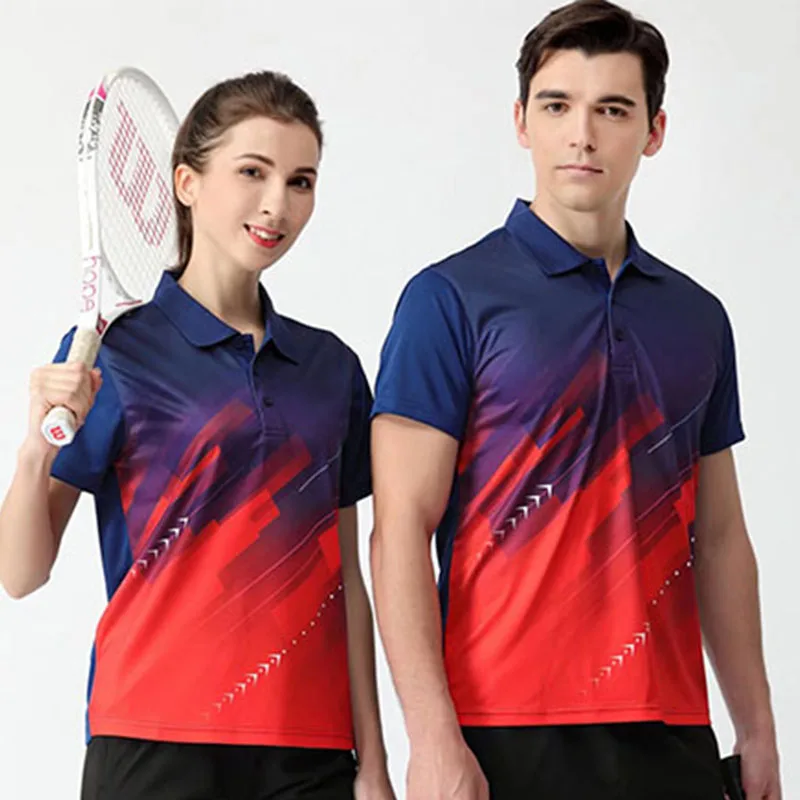 New in Summer Men Women Tennis Shirts Children Quick Dry Breathable Printed Ping Pong Golf Badminton Table Tennis Uniform