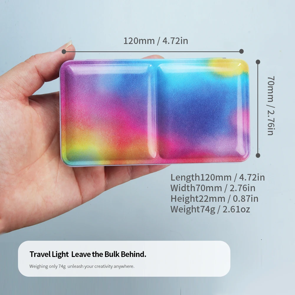 SeamiArt 1 قطعة صندوق طلاء معدني مسطح فارغ علبة حديد كلاسيكية قابلة للطي لطلاء الألوان المائية حزمة فرعية لوازم فنية