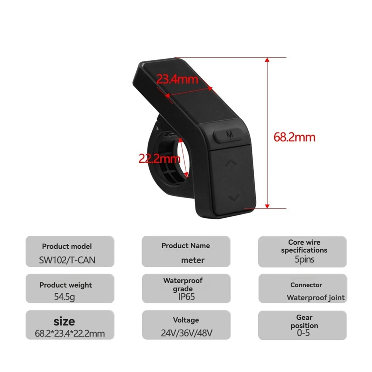 A82K-SW102/T LCD Display Electric Bike LCD Meter 24V 36V 48V CAN for Bafang Motors M410 M500 MS10 M600 M560 M800 M820
