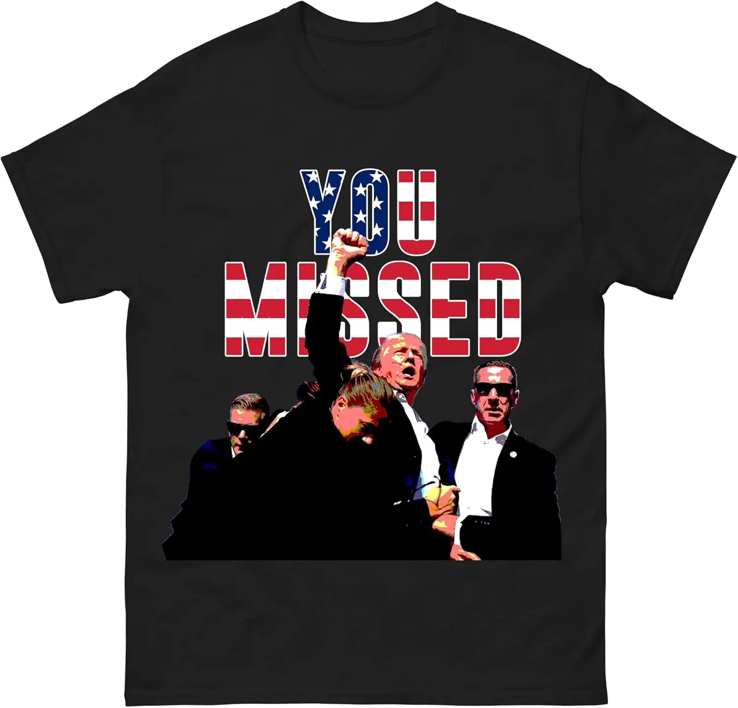 Donald Trump Shirt 2024 MAGA You Missed Mens Graphic T-Shirt Politically Incorrect Take America Back Make America Great Again