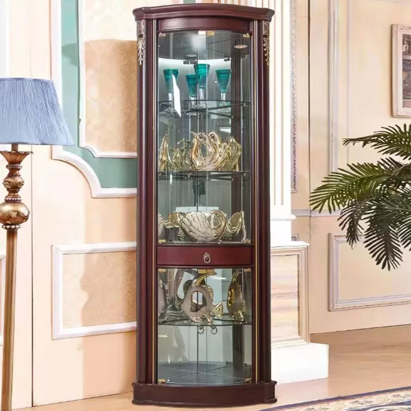 A SZ Red Wooden Wine Cabinet Display Klassische Metall kitchen Showcase Wohnzimmer furniture Stainless Steel Modern Bild 1-Set T/T.