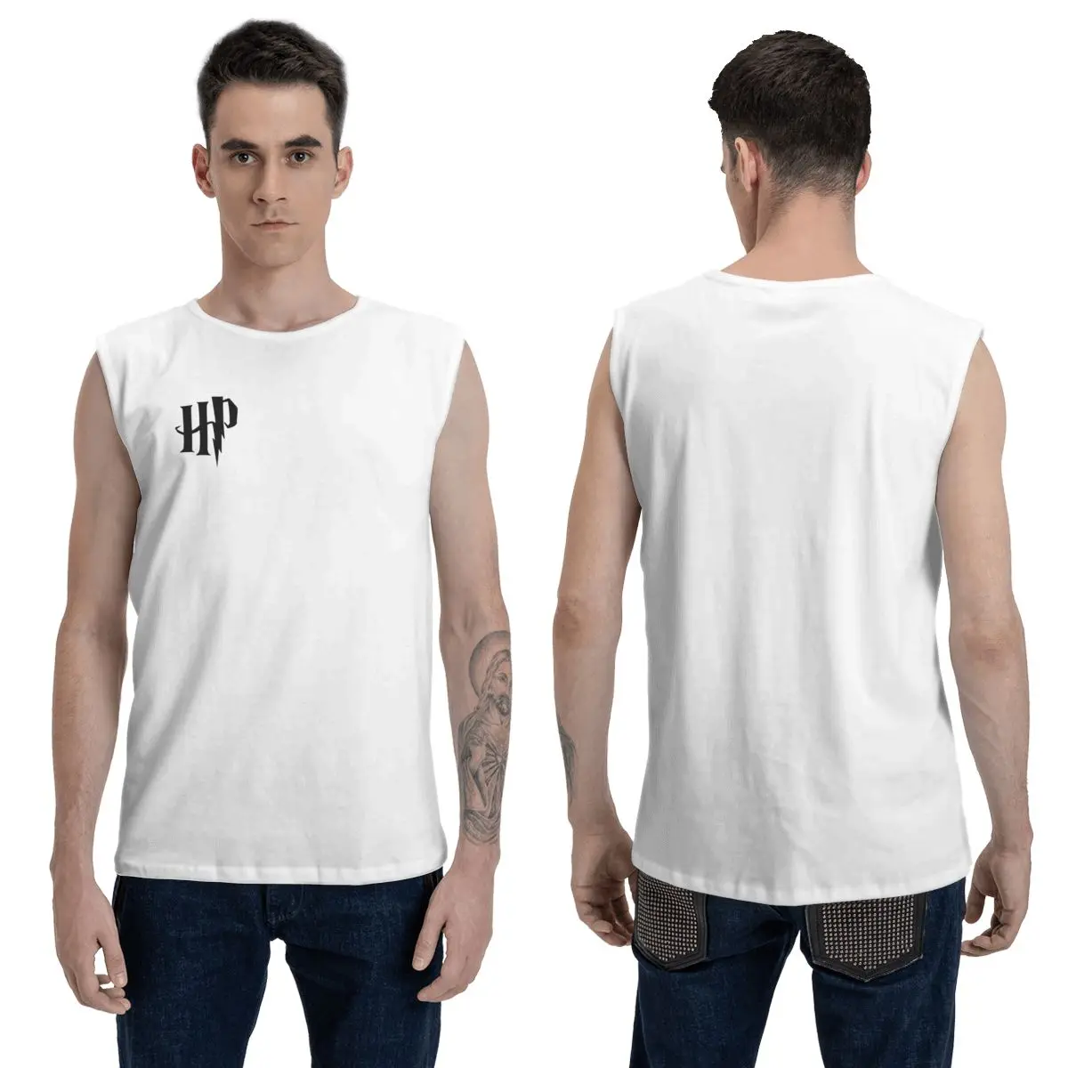 Harry Potter Men's 100% Cotton Sleeveless T-Shirt Top