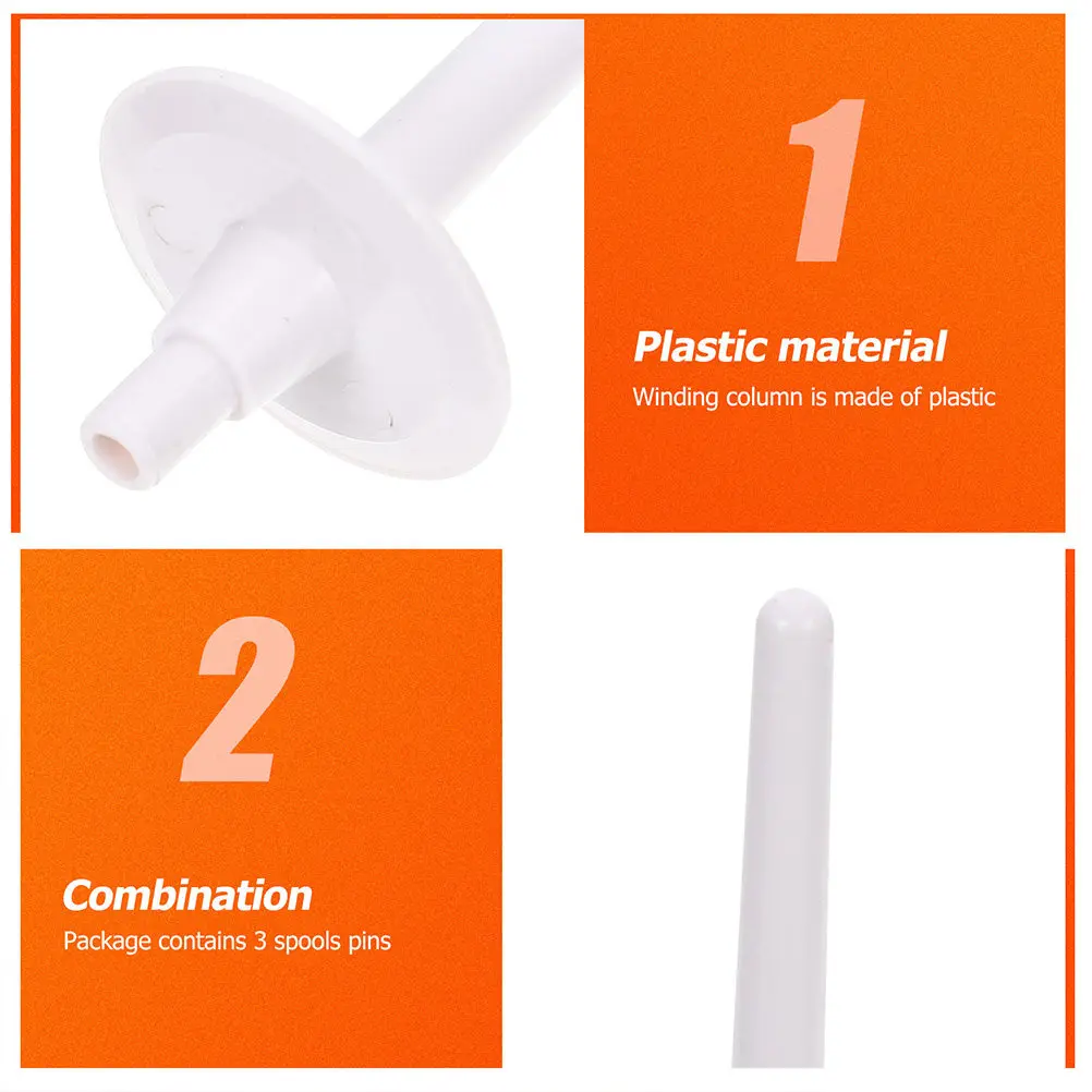 6Pcs Sewing Machine Spool Pin Plastic Thread Winder Compact Lightweight Non Deformable Smooth Operation Floss Winding Column