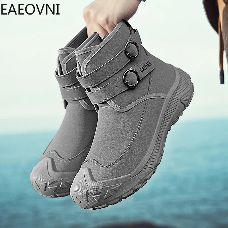 Men's Outdoor Boots Men Winter Boot Man Biker Shoes Tooling Shoe Thick Bottom Hard-wearing British Style EAEOVNI New Arrival Hot