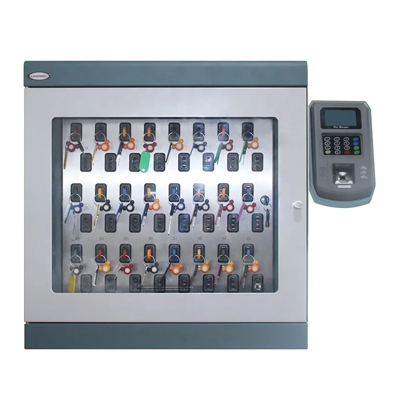 Intelligent electronic card key management building keys tracking cabinet system