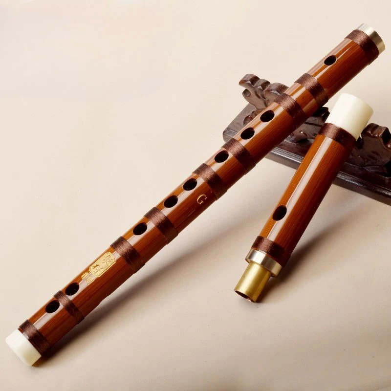 2 Sections Flute Handmade Bamboo Piccolo Portable A/B/C/D/E/F Tone Detachable Transverse Flute Beginner Adults Playing Flutes