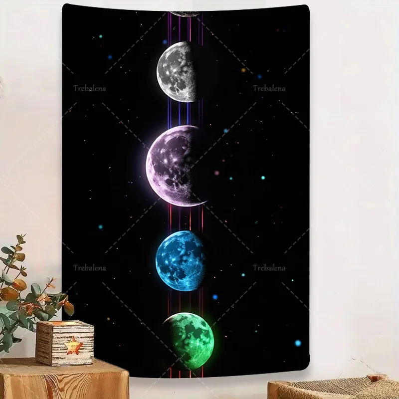 

1pc Wall Tapestry "Galactic Moon Phases Tapestry - Cosmic Space Decor for Home Walls"