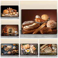 Bread Poster Food Baguette Whole Wheat Prints Canvas Painting Wall Art Pictures Kitchen Theme Bakehouse Bakery Room Home Decor