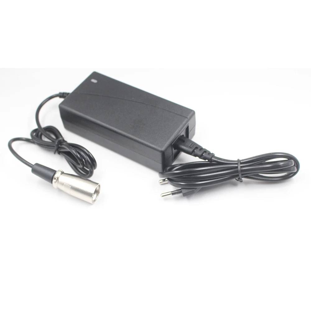 Cargador de 42V 2A 42V2A para batería de litio 36V 18650 con conector de enchufe XLR de 3 pines UE EE. UU. AU Reino Unido