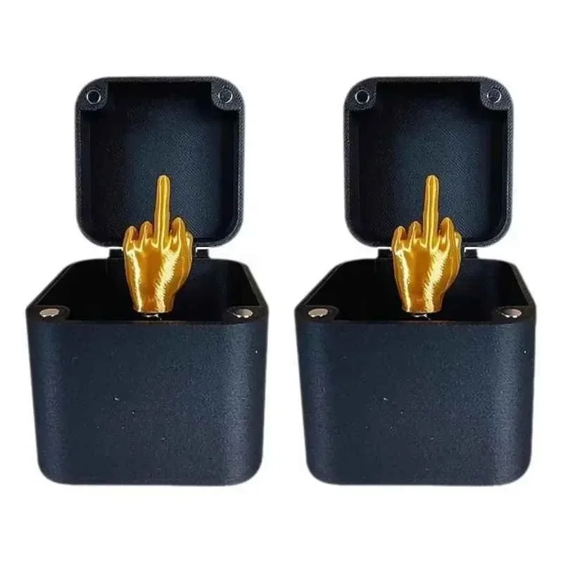 Pop Up Middle Finger Prank Box – Spring Loaded Surprise Gag Gift for Office Bachelor Party White Elephant