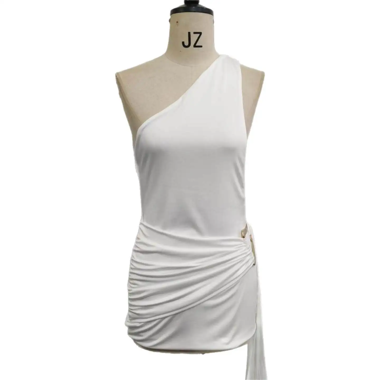 Taille basse métal bleu enveloppé hanche jupe Sexy européenne Sle femmes Dr décontracté automne 2025 Faion tendance origine chinoise