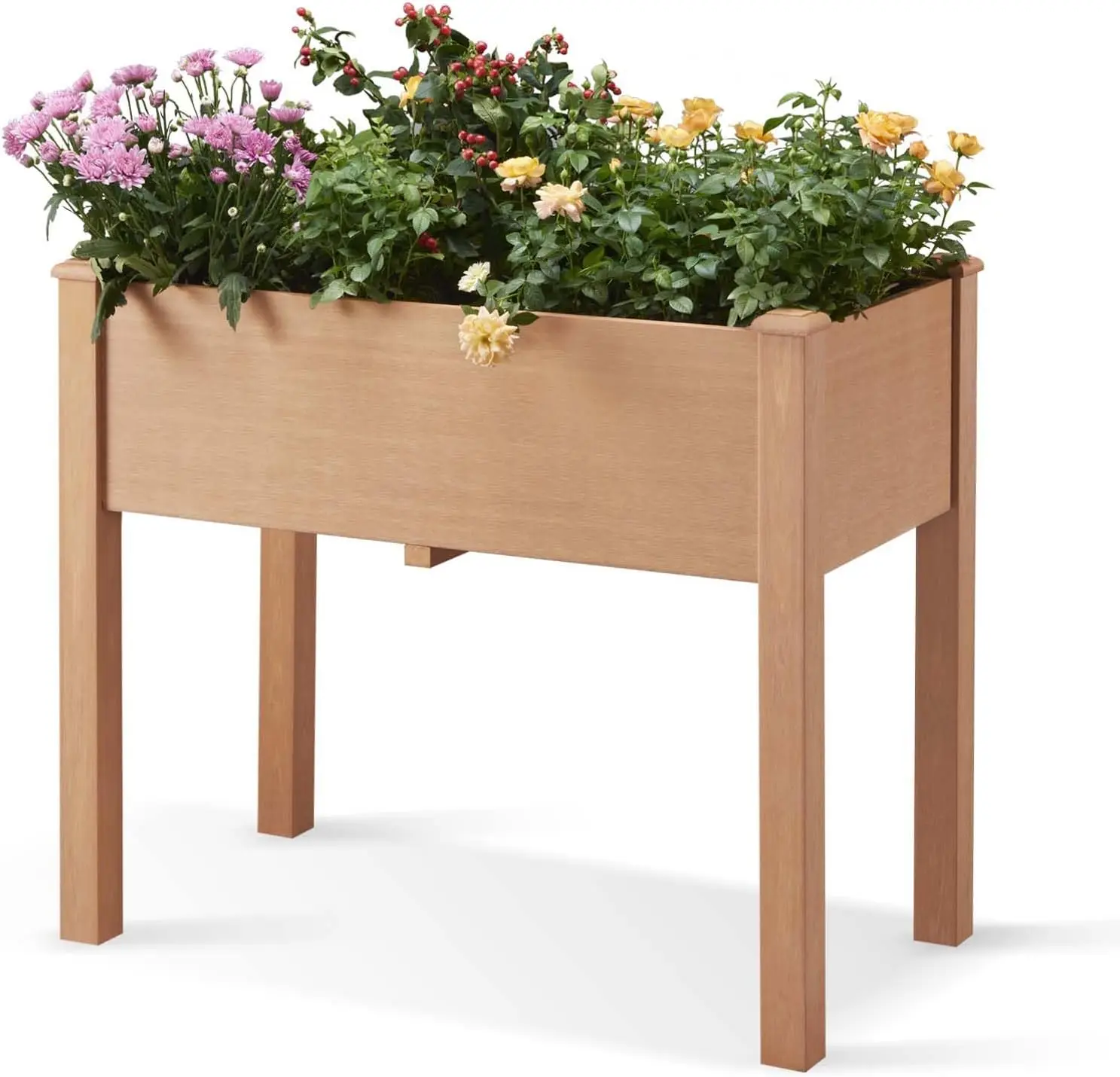 

Raised Garden Bed with Legs, Poly Lumber Raised Planter Box, Outdoor Elevated Garden