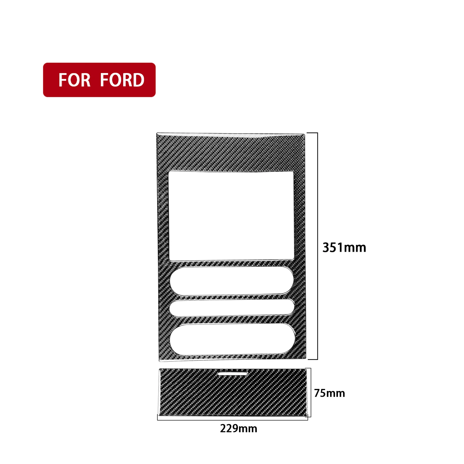 Central Control Radio Air Conditioner Ashtray Panel Frame For Ford F150 2004 2005 2006 2007 2008 Real Carbon Fiber Trim Stickers