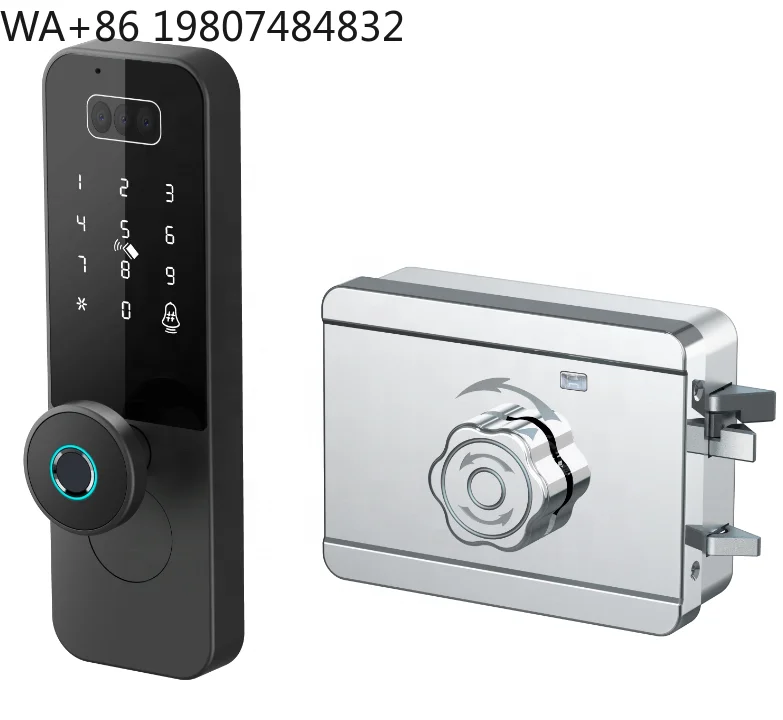 Saudi Market Hot Waterproof Outdoor Rim Lock Touch Keypad Fingerprint Password Keyless Intelligent Gate Digital Security Lock