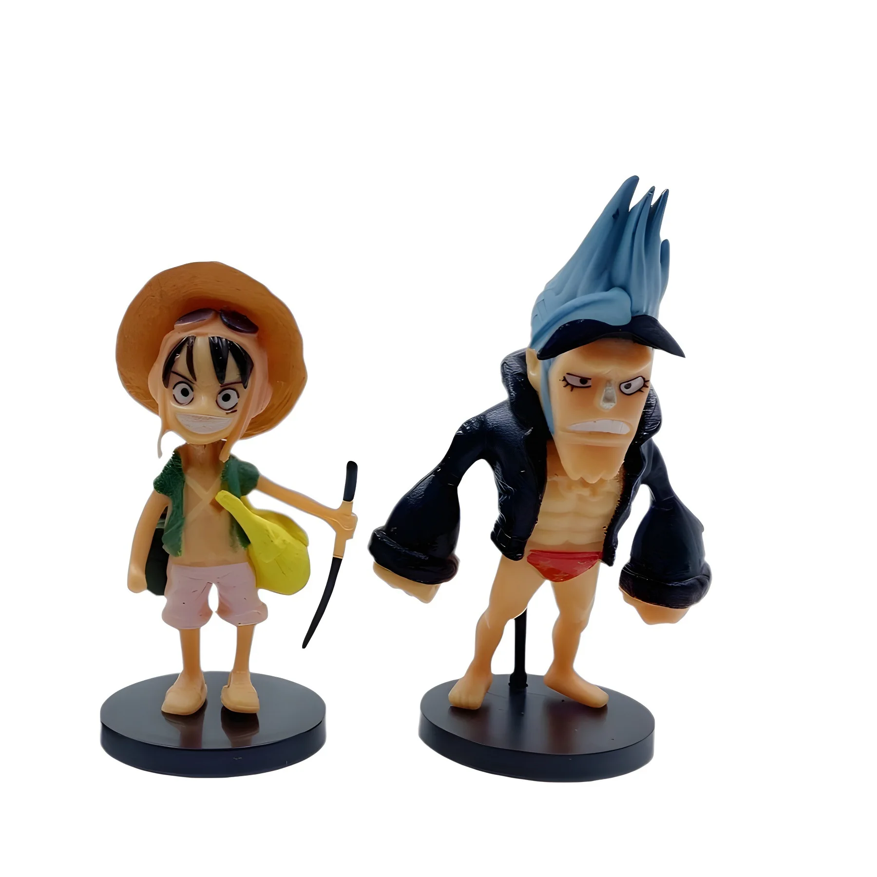 6Pcs/Set Cartoon One Piece Animated Kawaii Character Luffy Zorro Helicopter Robin Frank Hancock Nano Action Character Model Toys