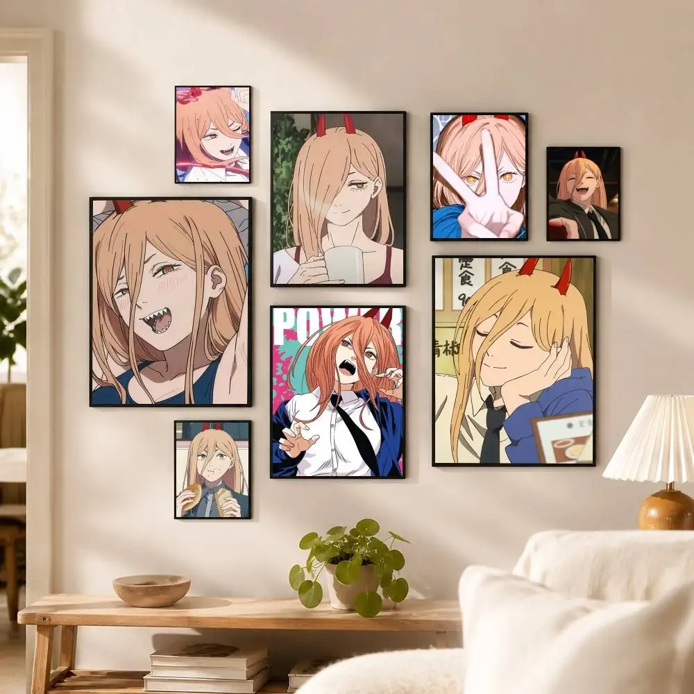Anime C-Chainsaw Man P-Power Poster High Quality Dorm Living Room Aesthetic Wall Decoration Painting Stickers Gift