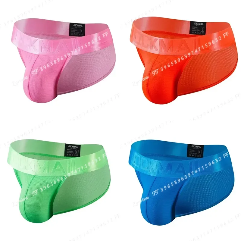 Men's Sexy Nylon Mesh Briefs Quick Dry Underwear Bikini Slip Tanga Spandex Underpants Breathable Low Rise Lingerie