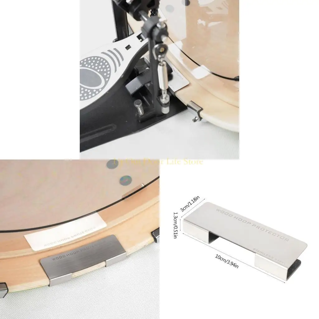 

77UF Обруч для бас-барабана Ручка Обручи для бас-барабана Защитное кольцо для барабана Защитная отделка края барабана