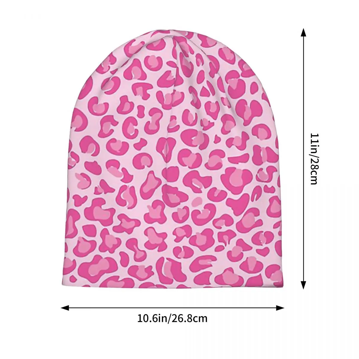 الوردي ليوبارد طباعة الدافئة محبوك قبعة الأزياء بونيه قبعة الخريف الشتاء في الهواء الطلق بيني القبعات للجنسين الكبار