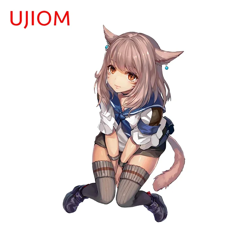 UJIOM 13cm X 8.1cm Sexy Furry Neko Final Fantasy Wall Stickers Allluring Refirgerator Laptop Decor Decals Great Wallpapers