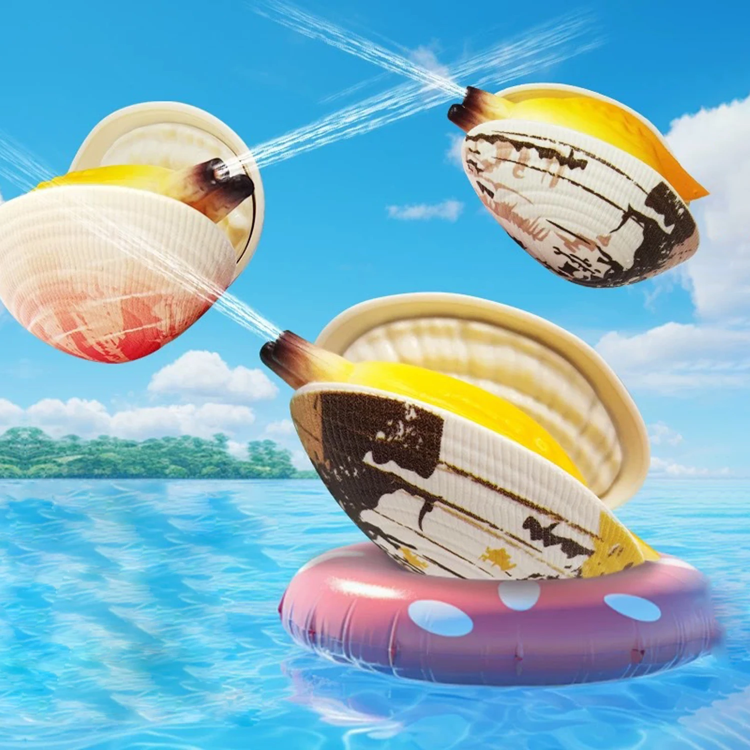 

Simulation clam water gun prank toy water gun flower armor water absorbing Ø water gun summer outdoor water play toy