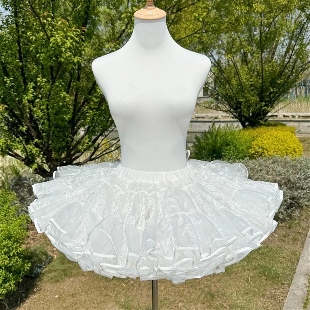 Multi-layer Ruffled Petticoats for Women Fluffy Bubble Skirt Crinoline Underskirt No Hoop Boneless Lolita Puffy Skirt Mini Skirt