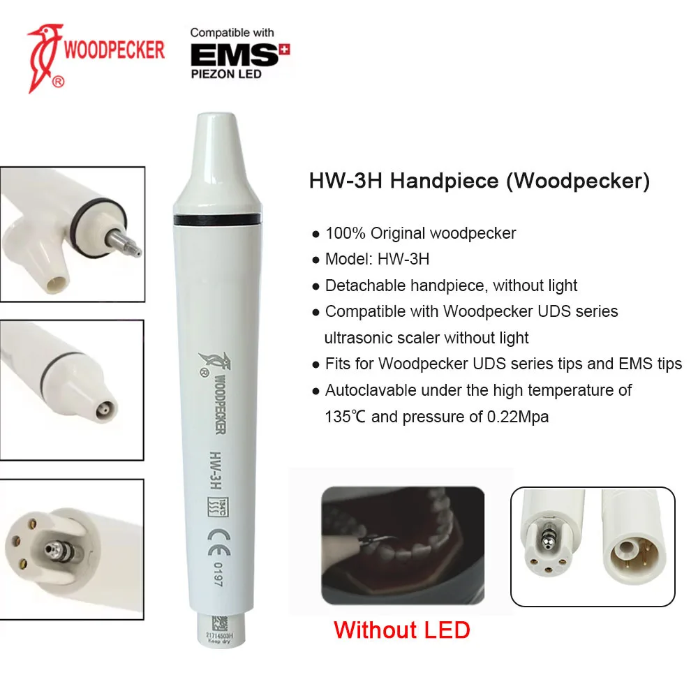 Woodpecker Dental Ultrasonic Scaler Handpiece HW-5L/HW-3H Detachable Dental Ultrasonic Piezo Scaler Handpiece Dental Tools