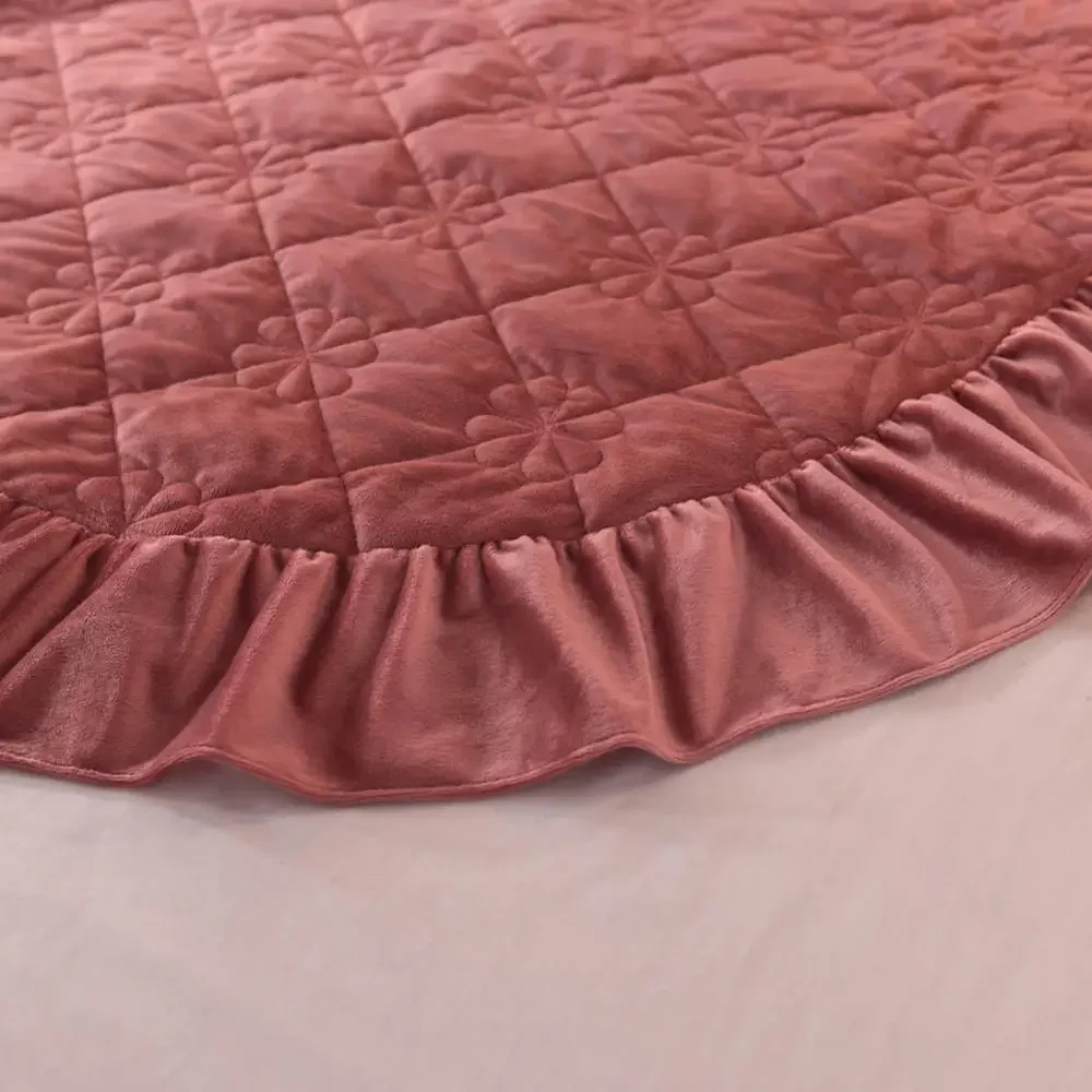 Imagem -05 - Svetanya-nordic Rosa Quilting Lençol Crystal Velvet Bedlinens Colcha Fronhas Capas Pcs