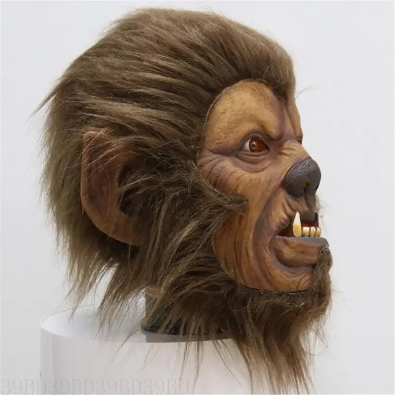 39bd Halloween -Maske, Full Head Wild Man Mask Latex Tiermaske, Neuheit Halloween Wild Man Kostüm für Maskeradeparty – Detail 4
