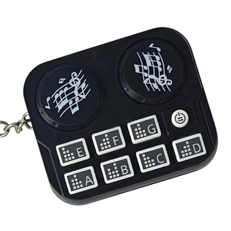 

B50B-Mini DJ Machine Music Keychain Luminous Sound Toy Keyring Car Key Holder Bag Pendant Backpack Hanging Decoration