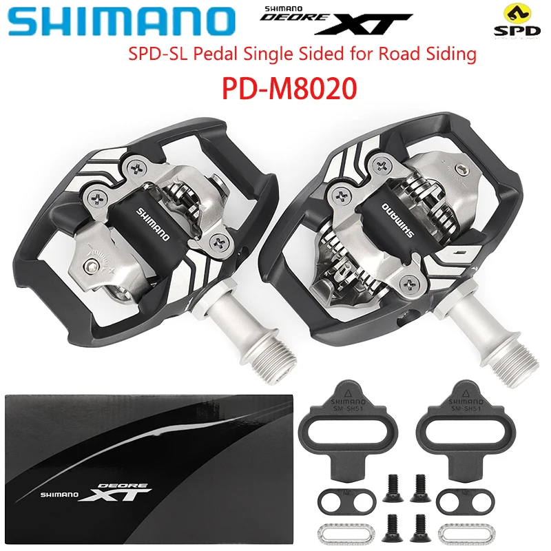 SHIMANO DEORE XT PD-M8020 Self-Locking Bicycle Pedal Dual Sided Racing Class MTB Bike Pedal with SH51 New Original Cycling Parts