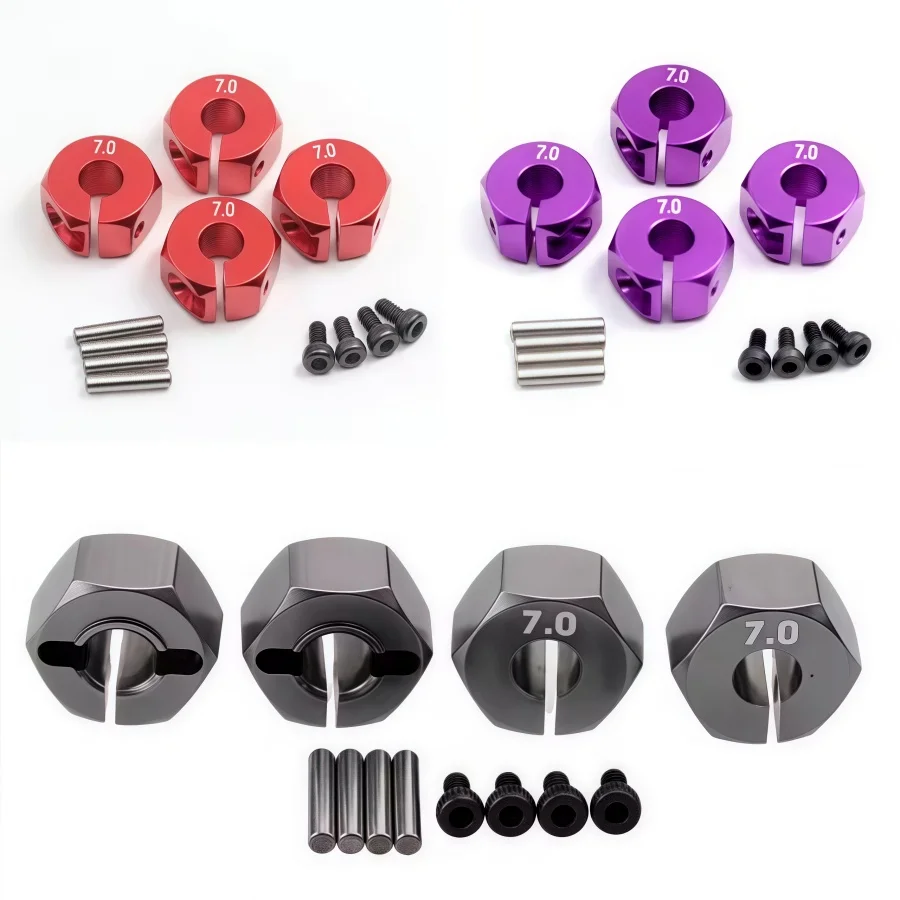 Wheel Hex Drive Hubs 4/5/6/7MM With Pins Screws Crawler Wheel Parts Multiple Color Aluminum for HSP HPI Tamiya Inner Hole: 5MM