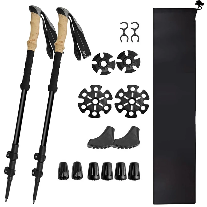 

Walking Trekking Poles - 2 Sticks with Anti-Shock and Quick Lock System,Telescopic,Ultralight for Hiking Camping Backpacking