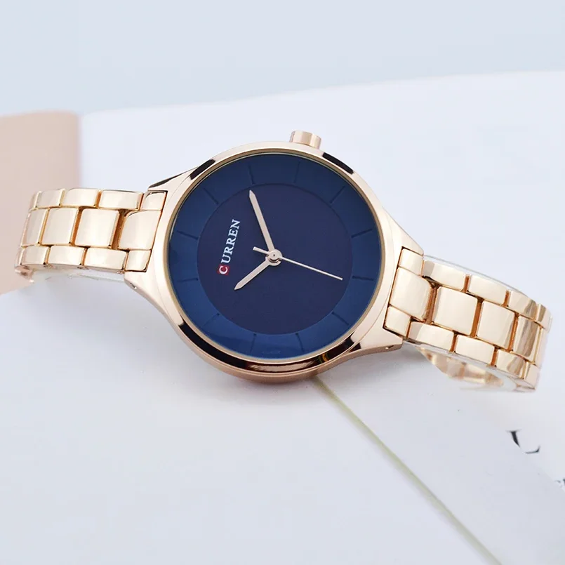 CURREN 9015 Luxury Fashion Women Watches Creative Design Ladies Stainless Steel Quartz Watch Woman Casual Female Clock