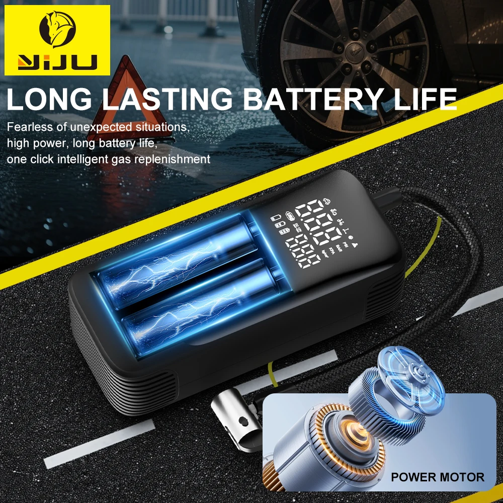 

Беспроводной автомобильный воздушный насос, портативный воздушный компрессор, электрический накачиватель шин с ЖК-цифровым дисплеем для автомобилей, мотоциклов, велосипедного мяча