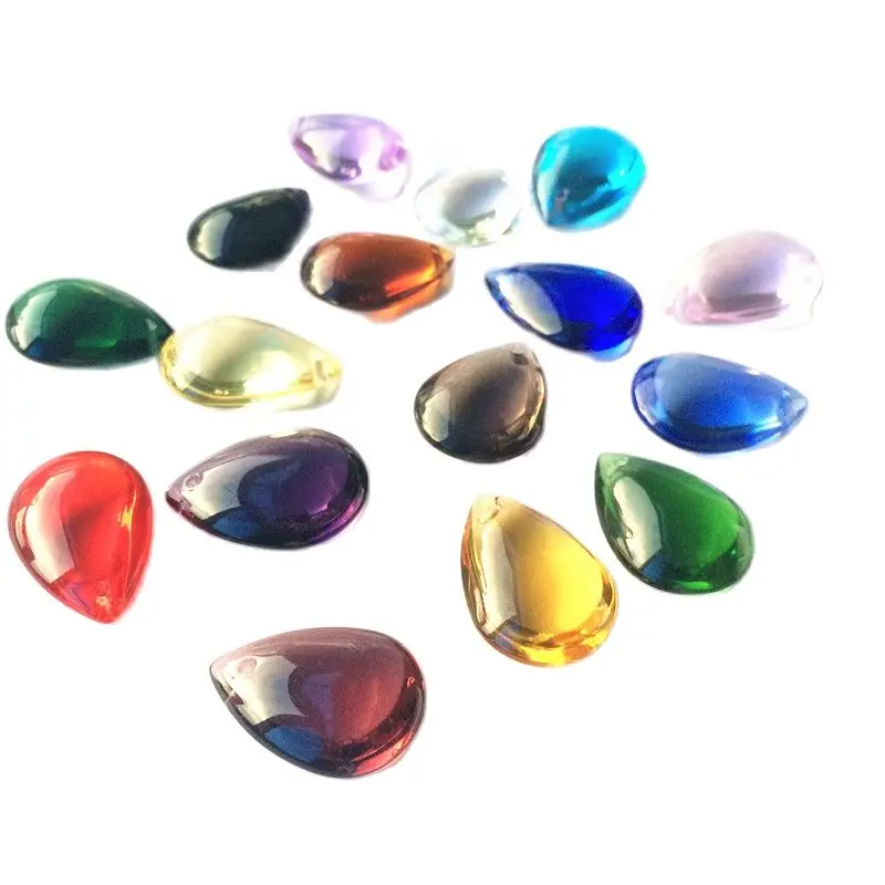 Top Quality 22mm Multicolor Glass Water Drops Lovely Pendants In 1Hole Garden Tree Hanging Decoration Diy Jewelry Accessories