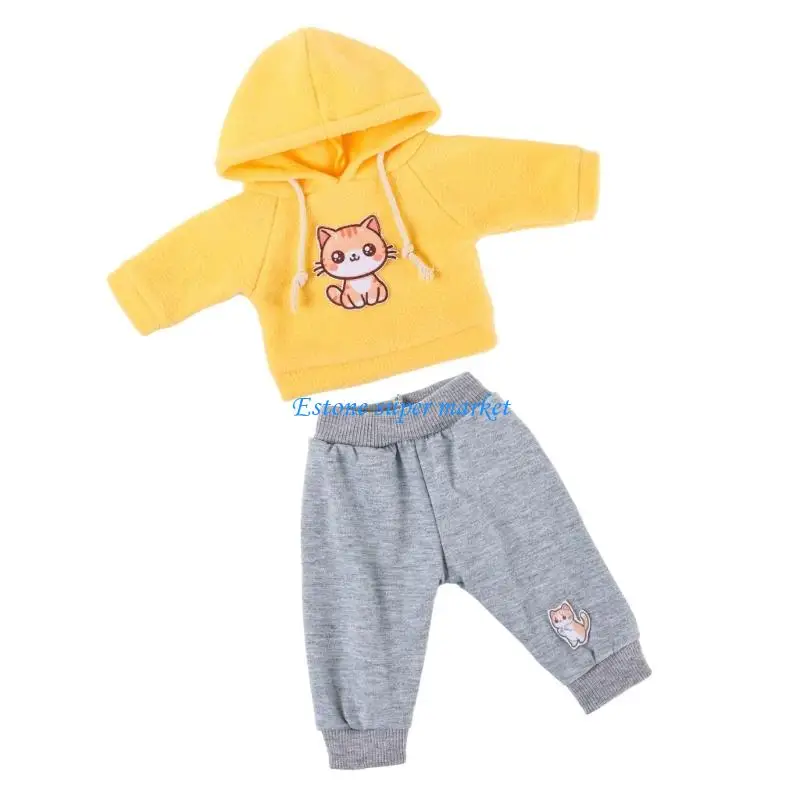 090B 43 poppenkleding sportkleding broekenset cartoon patroon reborns popaccessoires