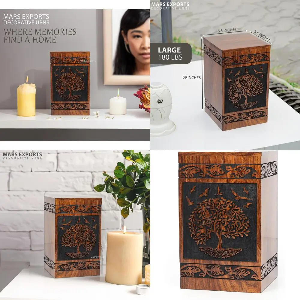 

Большая деревянная урна для праха человека и домашних животных — мемориальная коробка «Милые птицы» (до 82 кг)